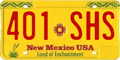 NM license plate 401SHS