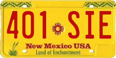 NM license plate 401SIE