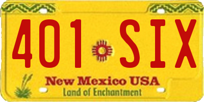 NM license plate 401SIX