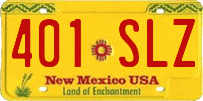 NM license plate 401SLZ