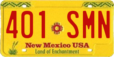 NM license plate 401SMN