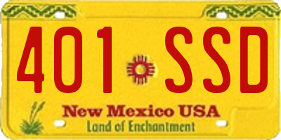 NM license plate 401SSD