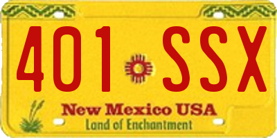 NM license plate 401SSX