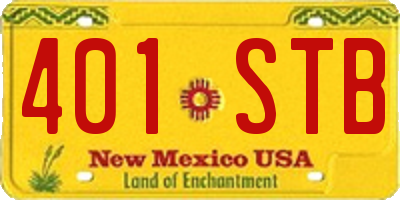 NM license plate 401STB
