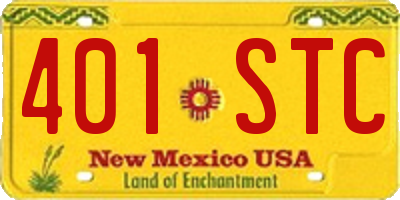NM license plate 401STC