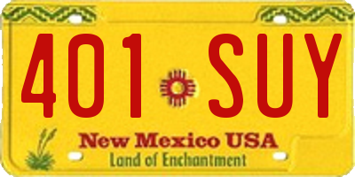 NM license plate 401SUY