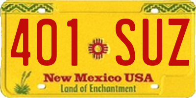 NM license plate 401SUZ