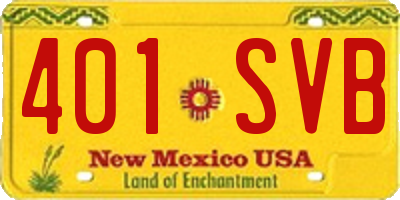 NM license plate 401SVB