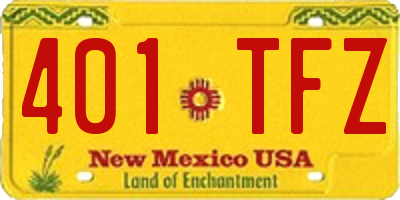 NM license plate 401TFZ