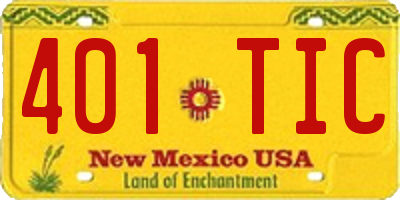 NM license plate 401TIC