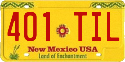 NM license plate 401TIL