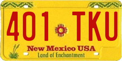 NM license plate 401TKU