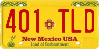 NM license plate 401TLD