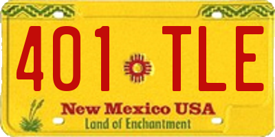 NM license plate 401TLE