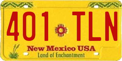 NM license plate 401TLN