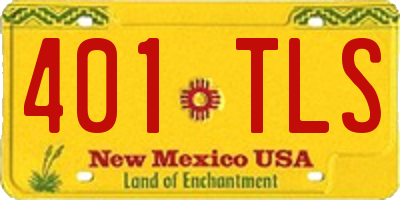 NM license plate 401TLS