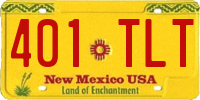 NM license plate 401TLT