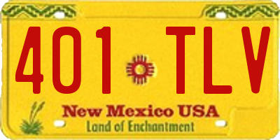 NM license plate 401TLV