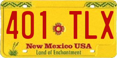 NM license plate 401TLX