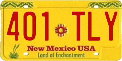 NM license plate 401TLY