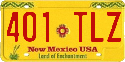 NM license plate 401TLZ