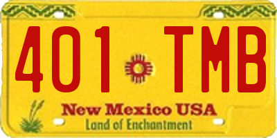 NM license plate 401TMB