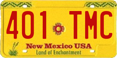 NM license plate 401TMC