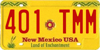 NM license plate 401TMM