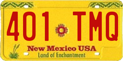 NM license plate 401TMQ