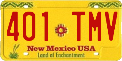 NM license plate 401TMV