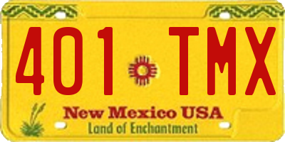 NM license plate 401TMX