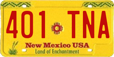NM license plate 401TNA