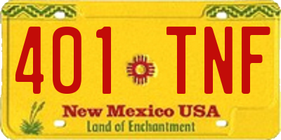 NM license plate 401TNF