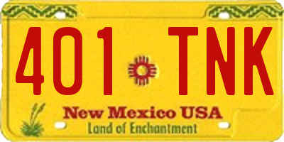NM license plate 401TNK