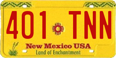 NM license plate 401TNN