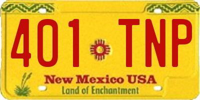 NM license plate 401TNP