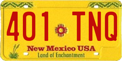NM license plate 401TNQ