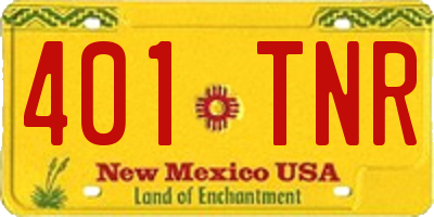 NM license plate 401TNR