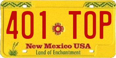 NM license plate 401TOP