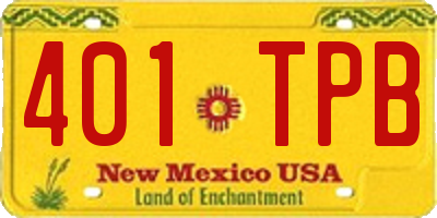 NM license plate 401TPB
