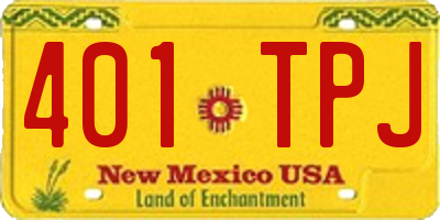 NM license plate 401TPJ