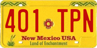 NM license plate 401TPN
