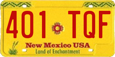 NM license plate 401TQF