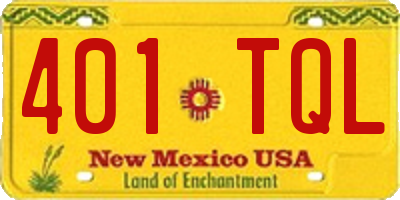NM license plate 401TQL