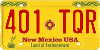 NM license plate 401TQR