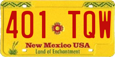 NM license plate 401TQW