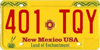NM license plate 401TQY