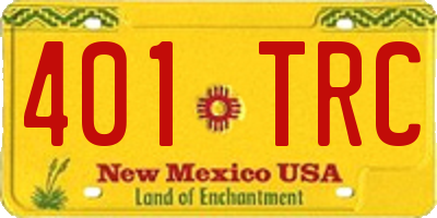 NM license plate 401TRC