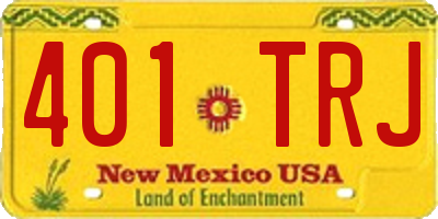 NM license plate 401TRJ