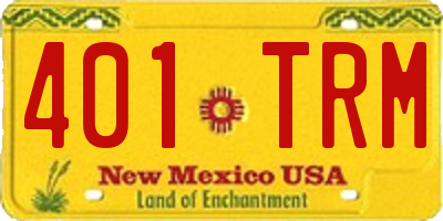 NM license plate 401TRM